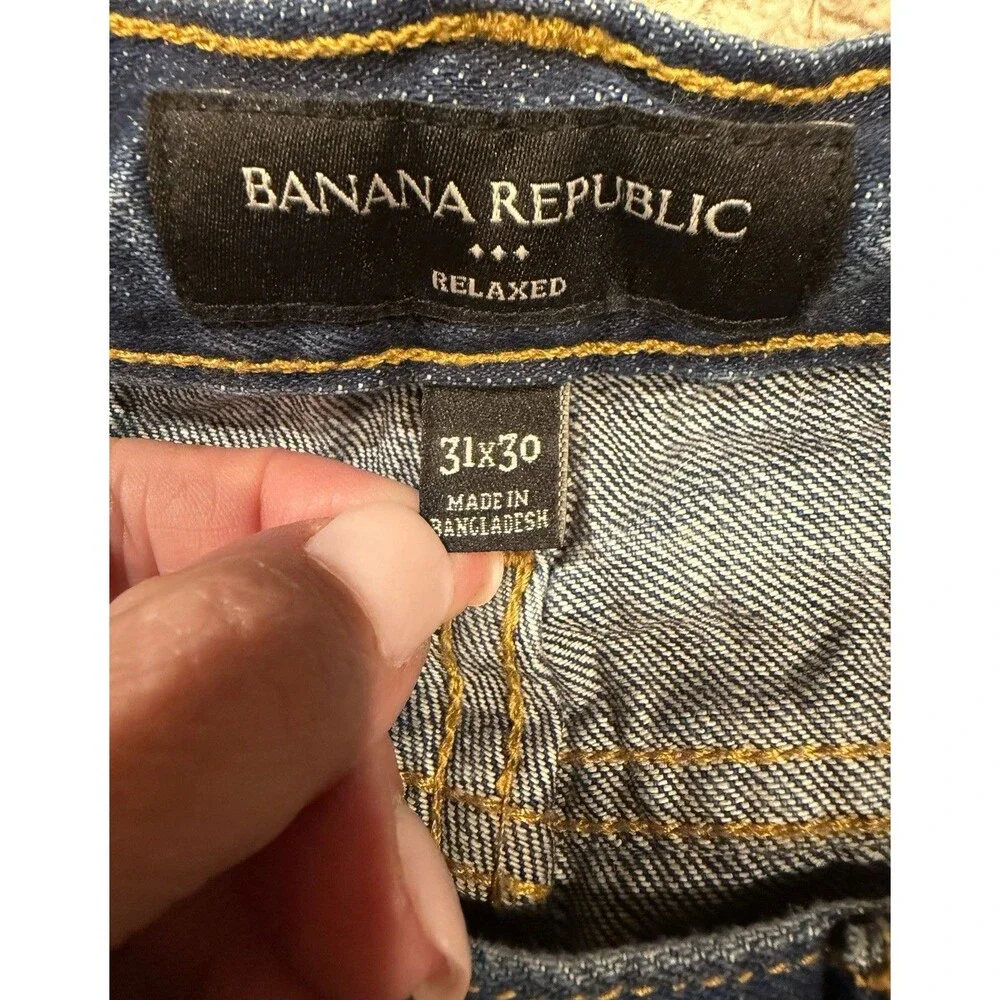 Banana Republic Jeans Men's Medium Wash Denim Stretch Relaxed Straight - 31x30